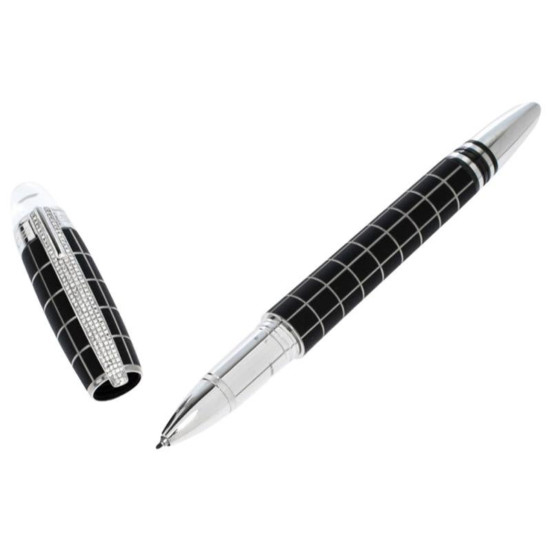 Montblanc Black StarWalker Rubber Resin Silver Tone Diamond Fineliner Pen