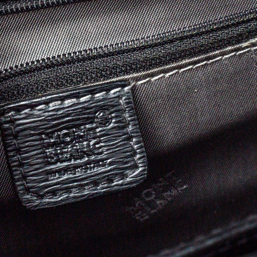 Montblanc Black Textured Leather Westside Double Gusset Briefcase 6