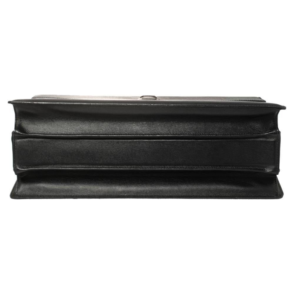 Montblanc Black Textured Leather Westside Triple Gusset Aktentasche 5