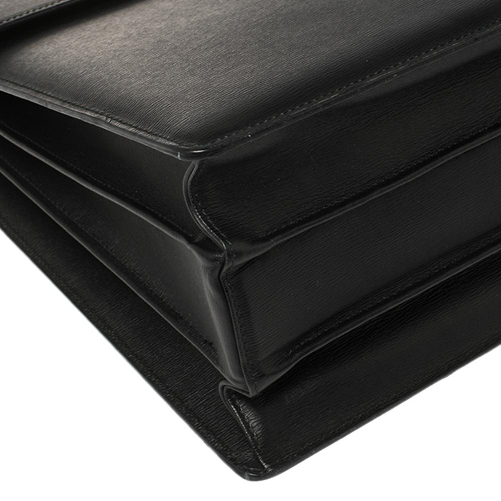 Montblanc Black Textured Leather Westside Triple Gusset Aktentasche 3
