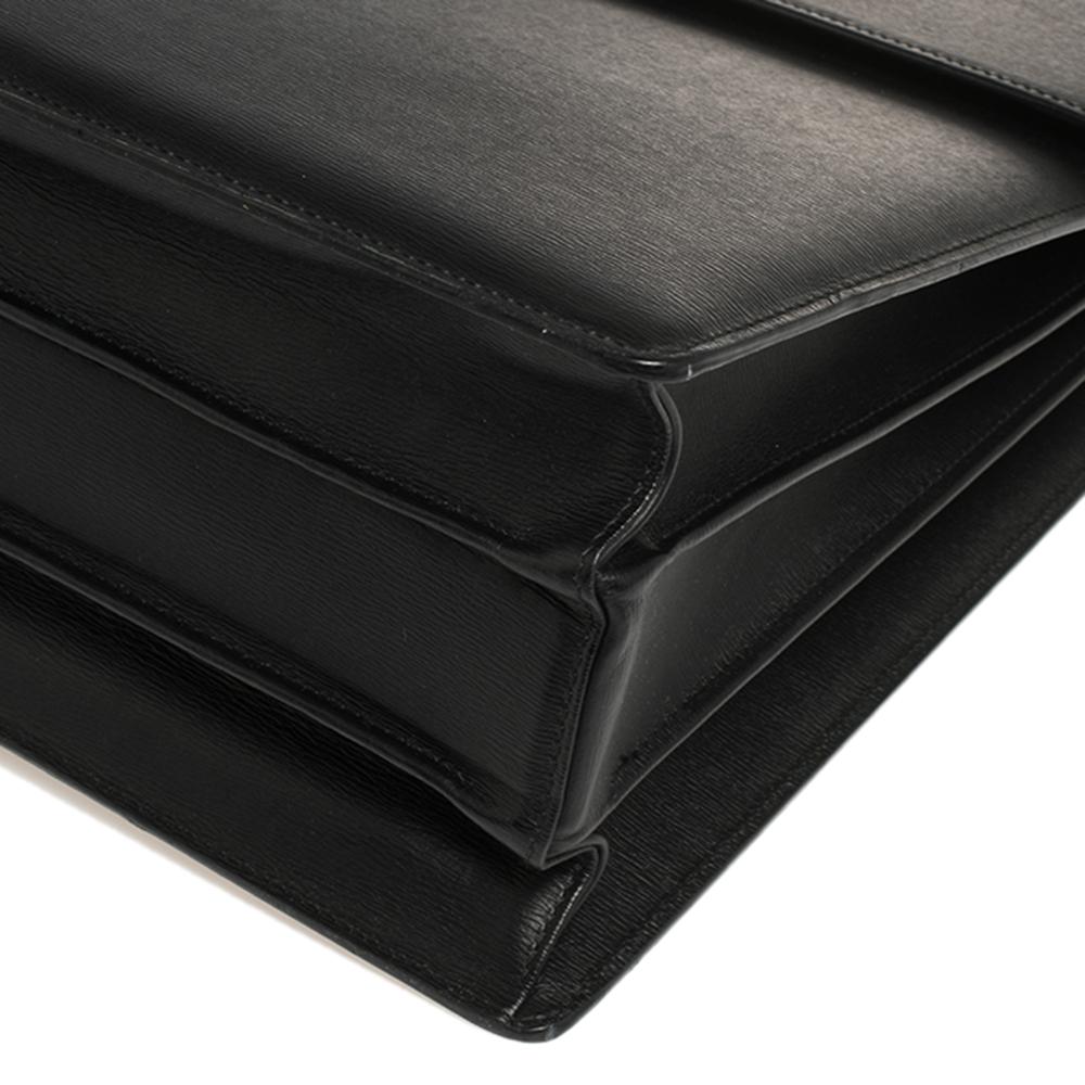 Montblanc Black Textured Leather Westside Triple Gusset Aktentasche 4