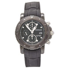 Montblanc Black Two Tone Stainless Steel Leather Sport 104279 Men's Wristwatch