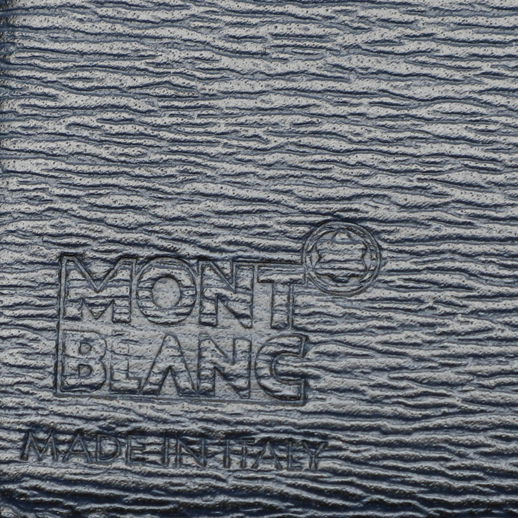 Men's Montblanc Blue Leather Bifold Card Holder For Sale