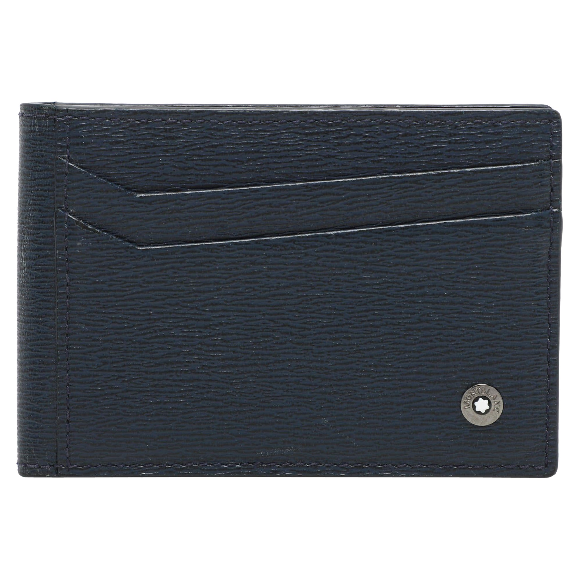 Montblanc Blue Leather Bifold Card Holder