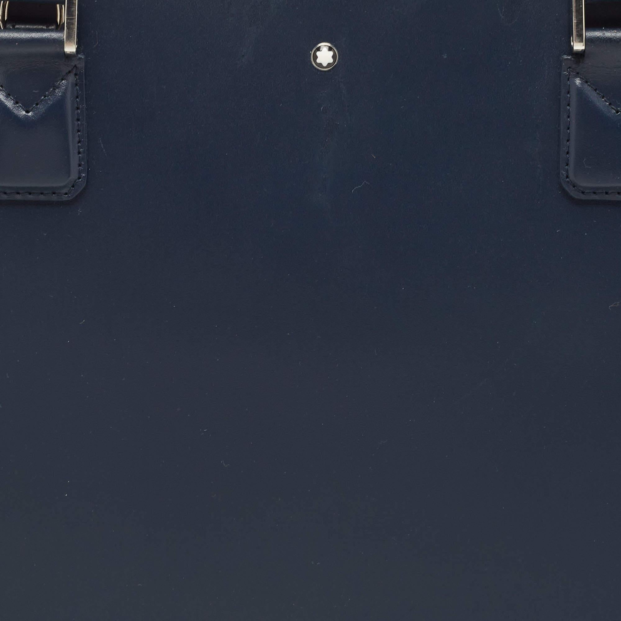 Montblanc Blue Leather Meisterstuck Sartorial Slim Document Case 3