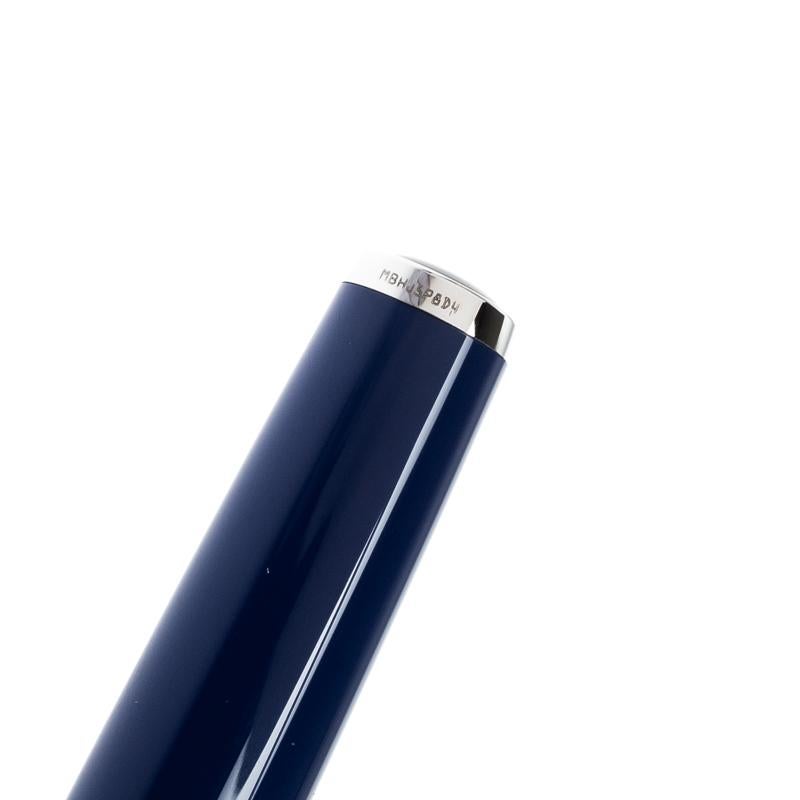 Montblanc Blue Resin Platinum Finish Ballpoint Pen 1