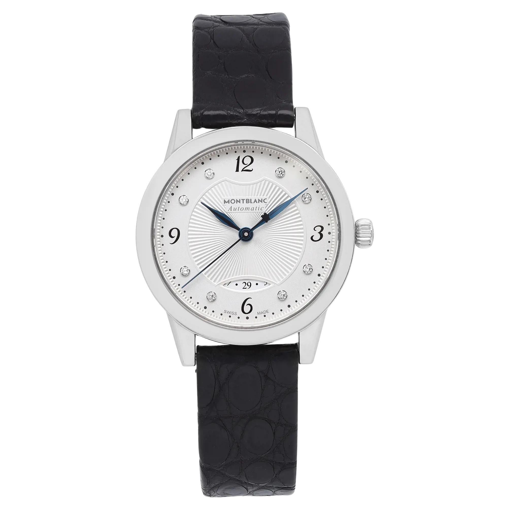 Montblanc Boheme Steel Silver Diamond Dial Automatic Ladies Watch 111055 For Sale