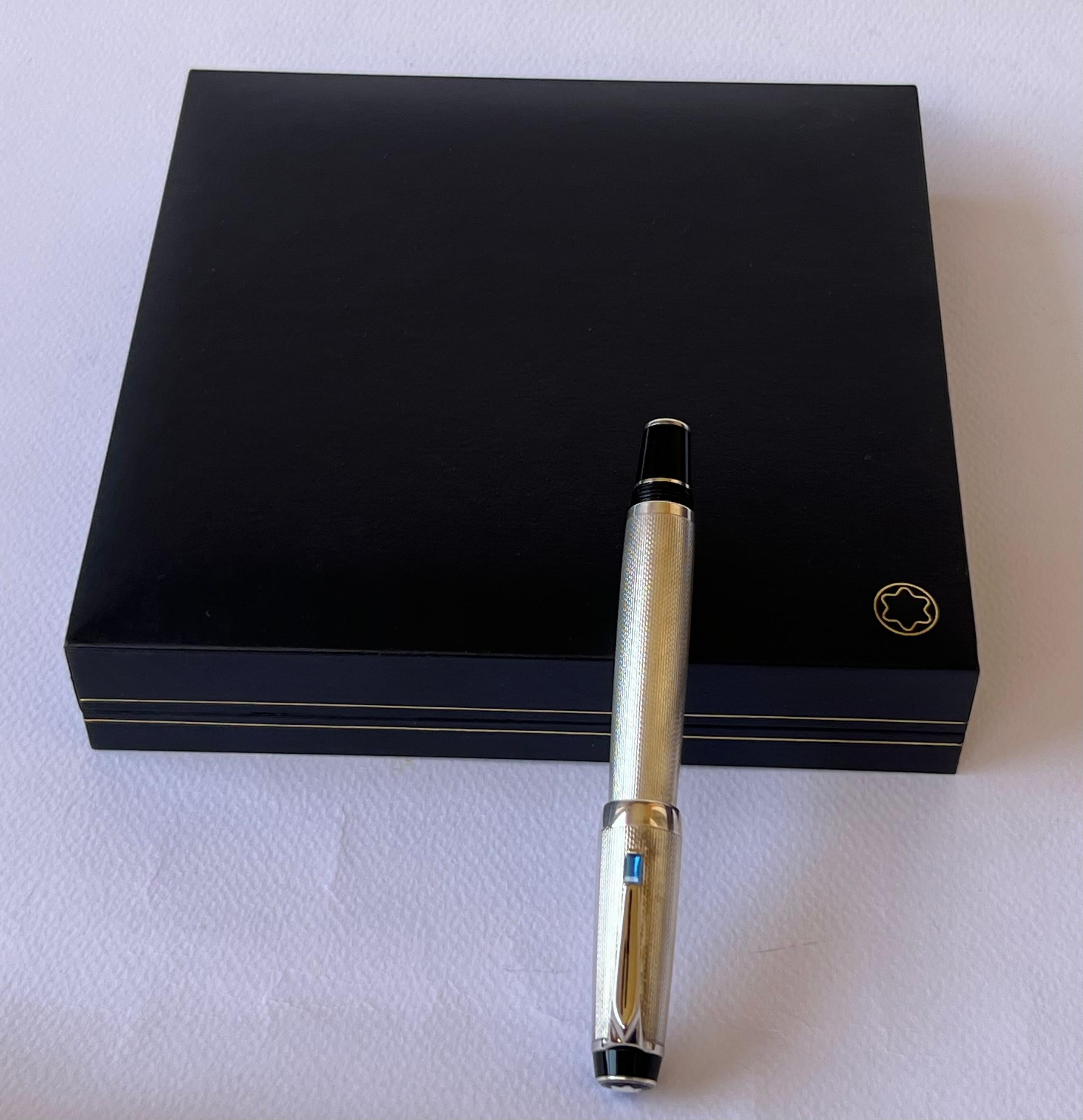 Montblanc Boheme Ag925 Sterling Silver Roller Ball Pen Full Set  In Excellent Condition For Sale In Toronto, CA
