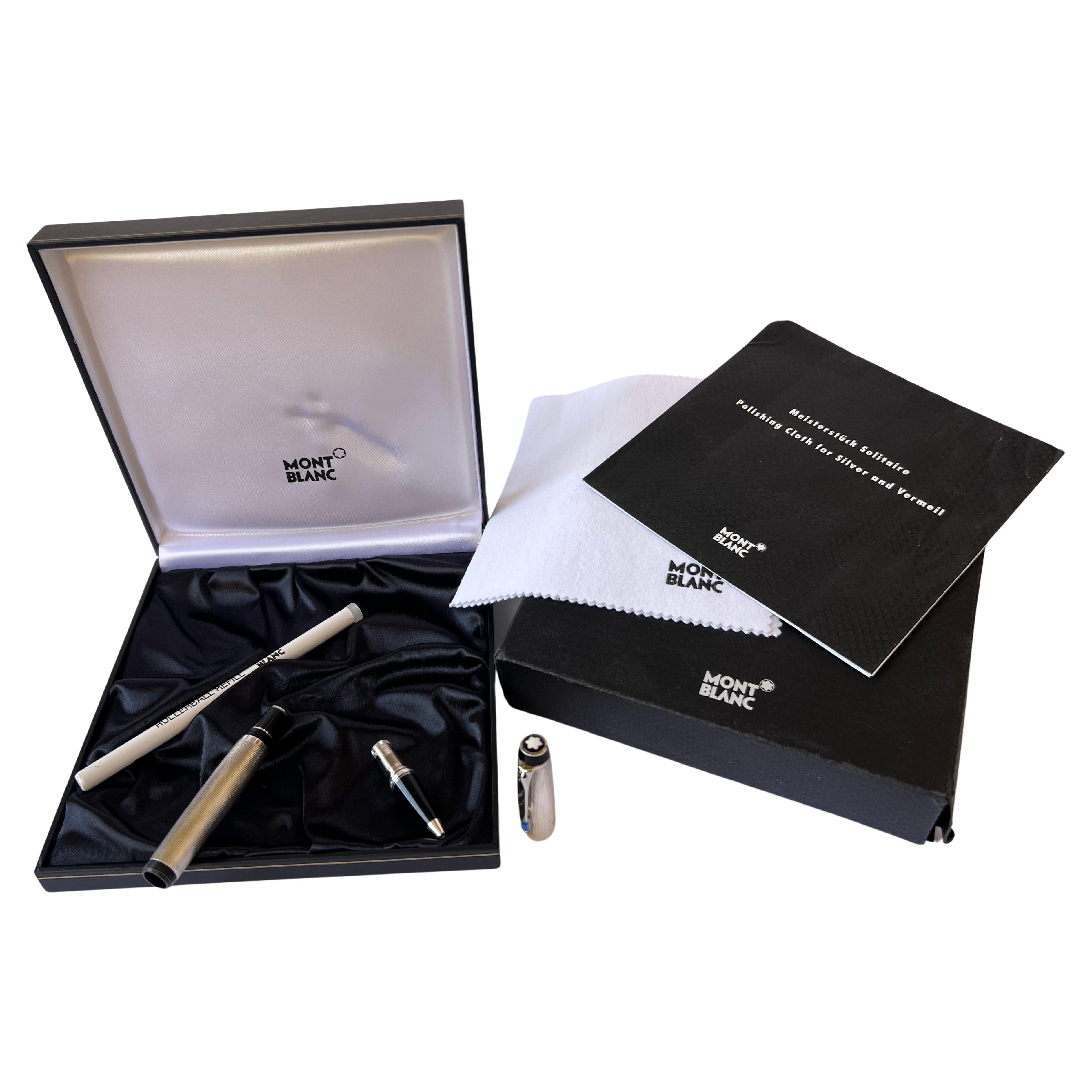 Montblanc Boheme Ag925 Sterlingsilber Roller Kugelschreiber Voll-Set 