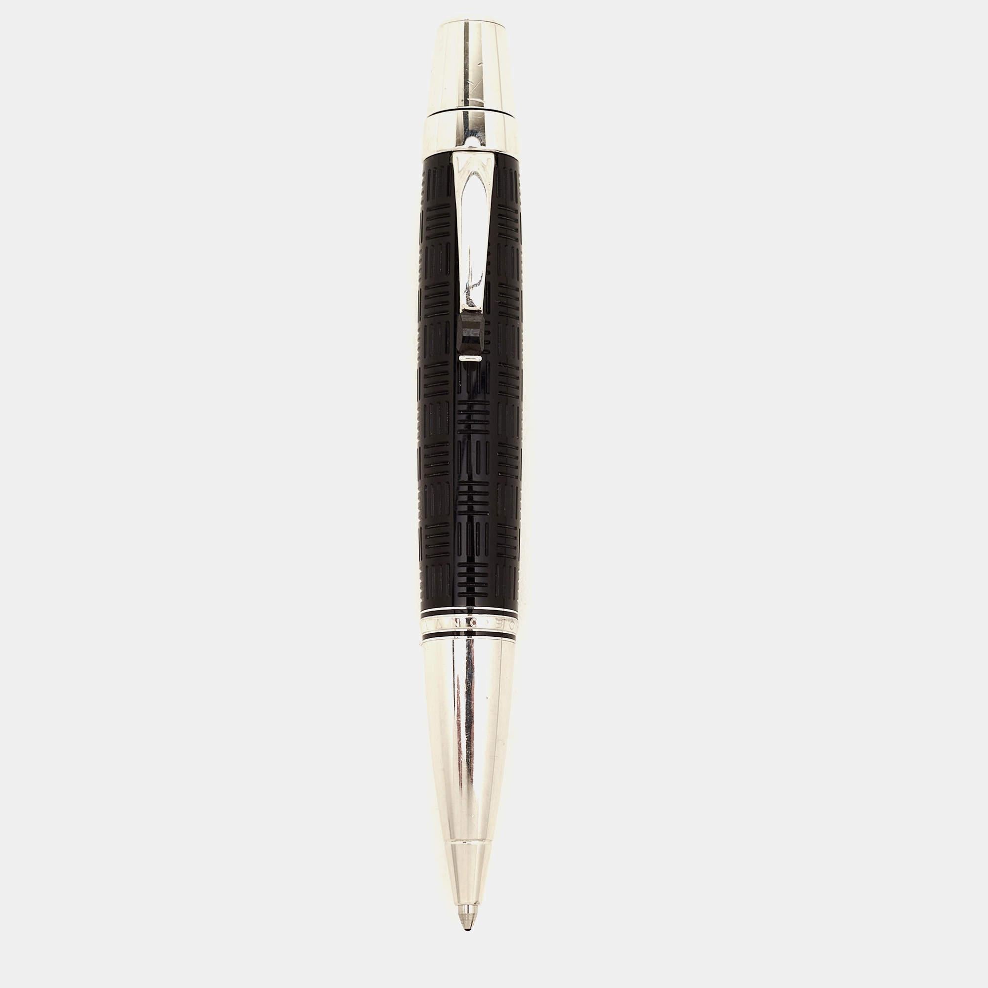 Men's Montblanc Boheme Black Resin Silver Tone Ballpoint Pen For Sale