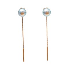 Montblanc Boheme Moongarden Grey Cultured Pearl 18K Rose Gold Earrings