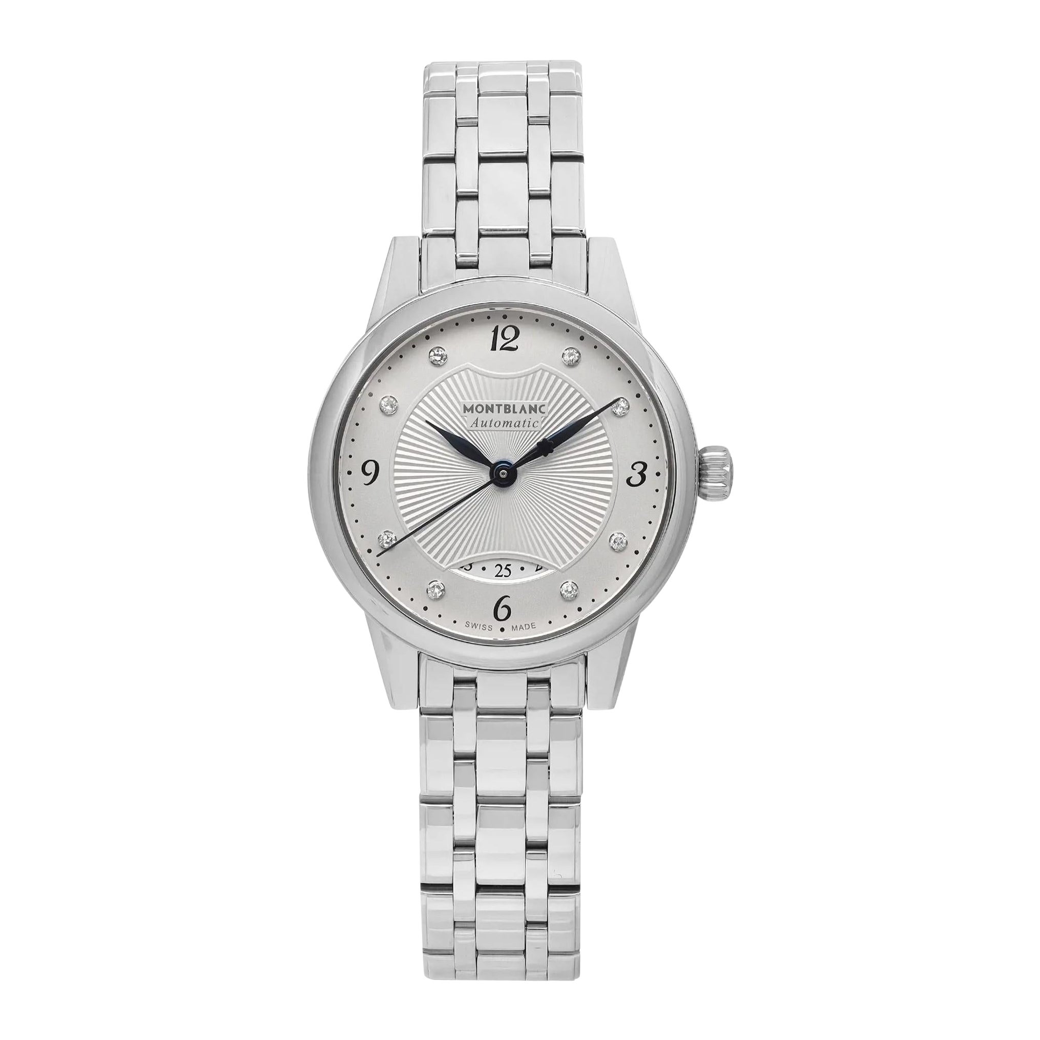 Montblanc Boheme Acero Diamante Esfera Blanca Reloj Automático Señora 116498