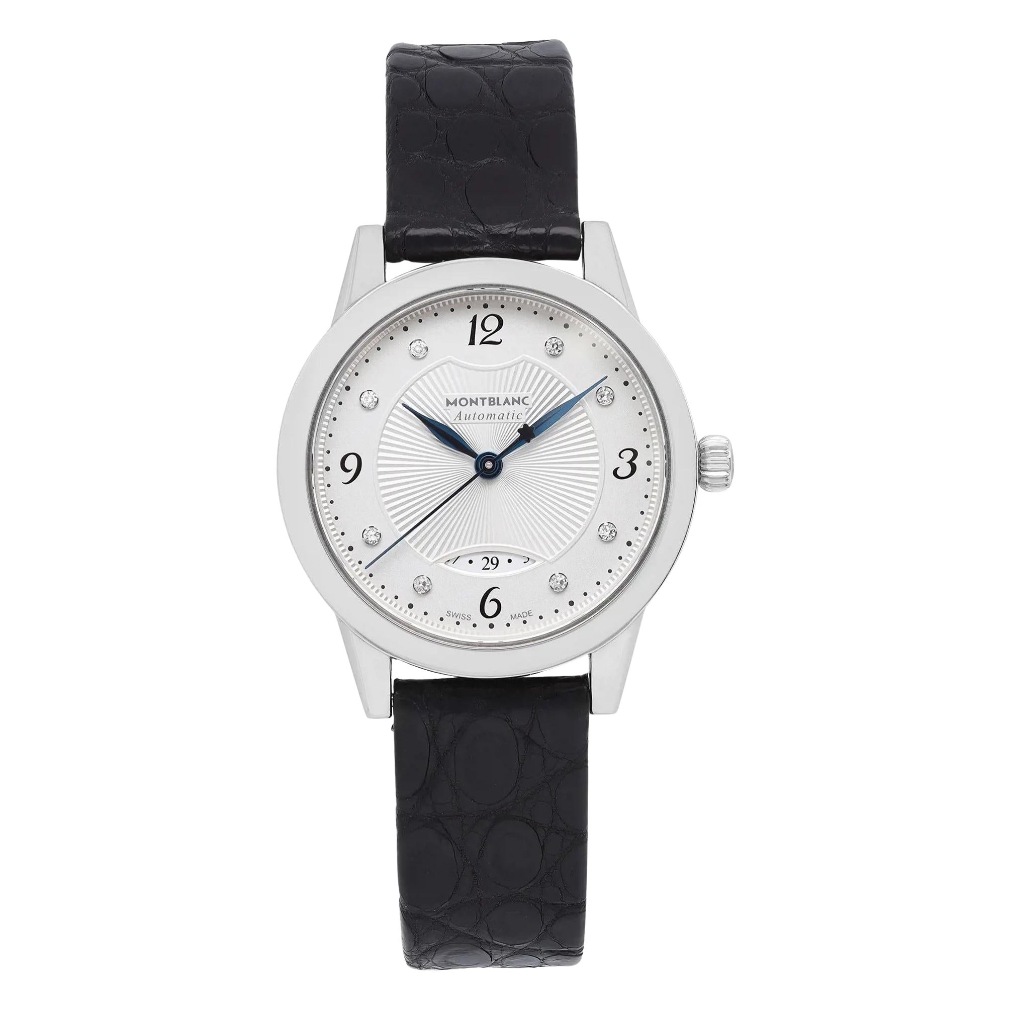 Montblanc Boheme Steel Silver Diamond Dial Automatic Ladies Watch 111055