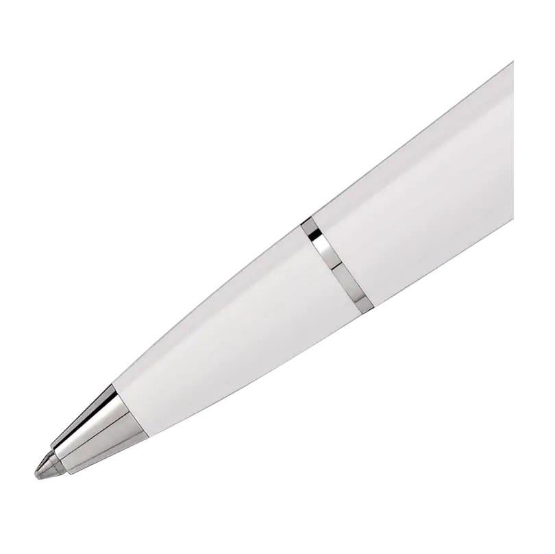 Features
Clip
Platinum-coated clip with individual serial number
Barrel
White precious resin
Cap
Striped marine blue and white precious resin
Writing System
TYPE
Ballpoint Pen.
118503