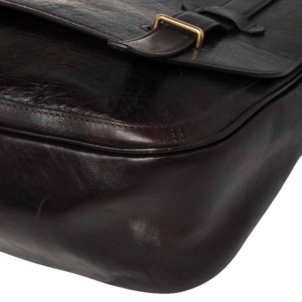 Montblanc Brown Leather Flap Messenger Bag 1
