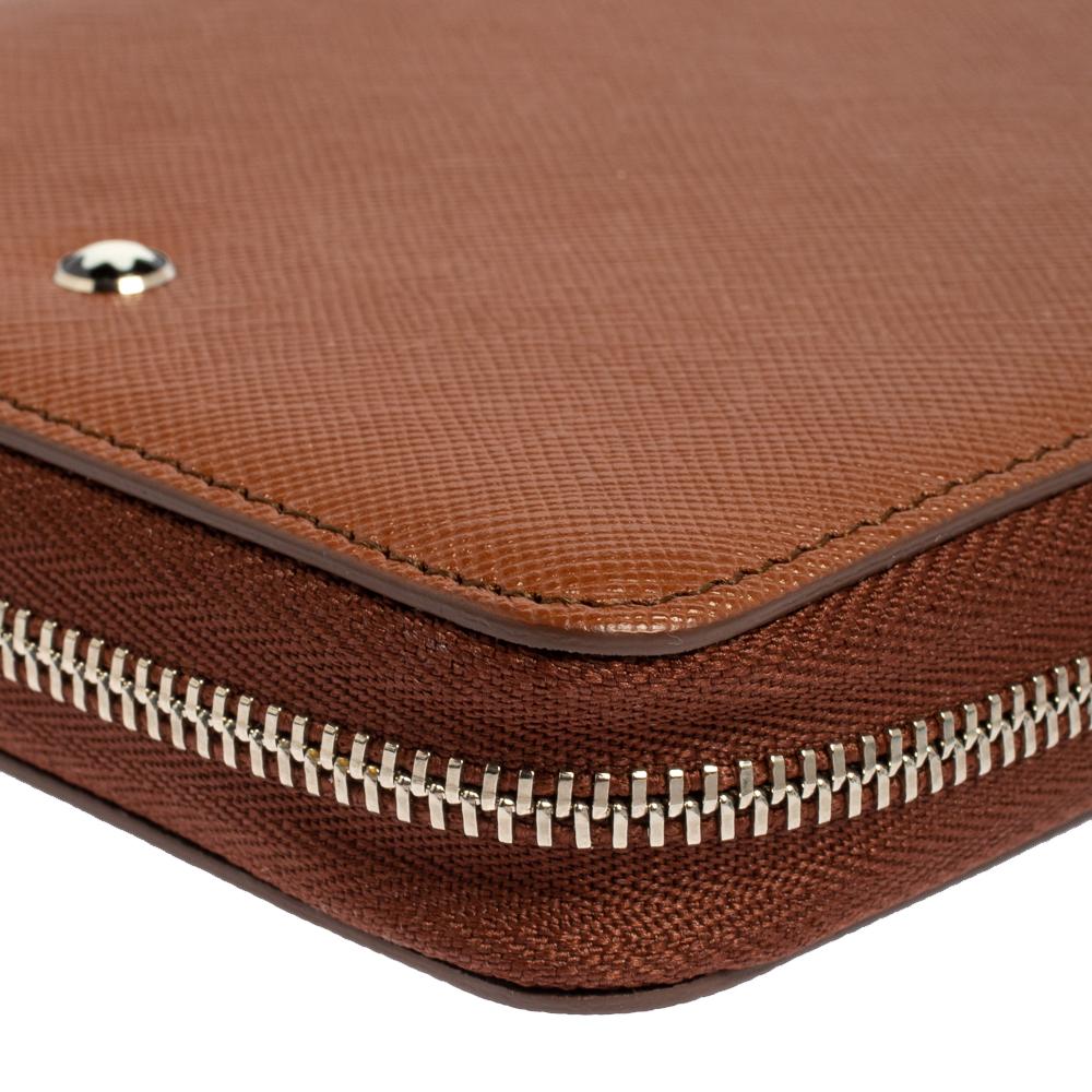 Organiseur d' Agenda Montblanc en cuir marron avec fermeture éclair Pour hommes 