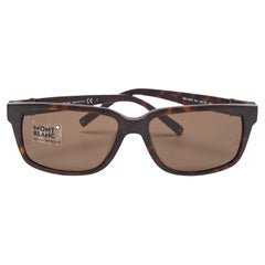 Montblanc Brown Tortoise MB405S Rectangular Sunglasses