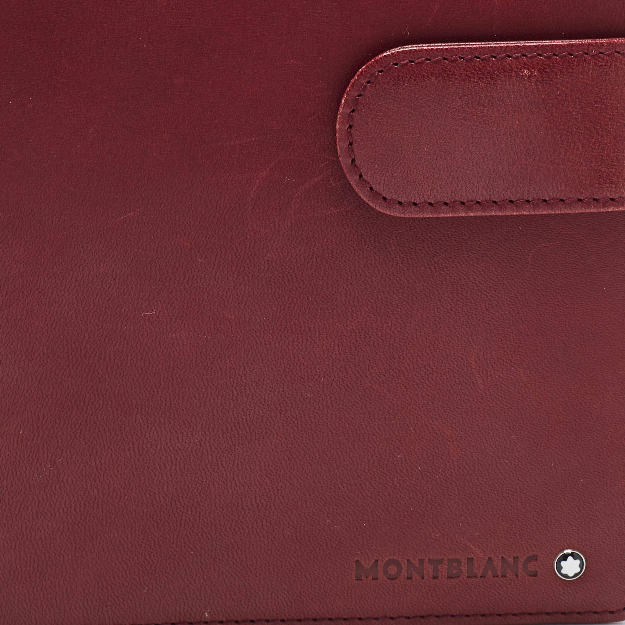 Montblanc Burgundy Leather Meisterstuck Agenda Cover 2