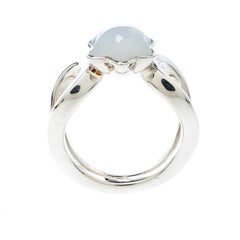Montblanc Cabochon de Montblanc Quartz Silver Ring Size 50
