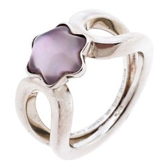 Montblanc Cabochon de Montblanc Rose Quartz Silver Ring Size 56