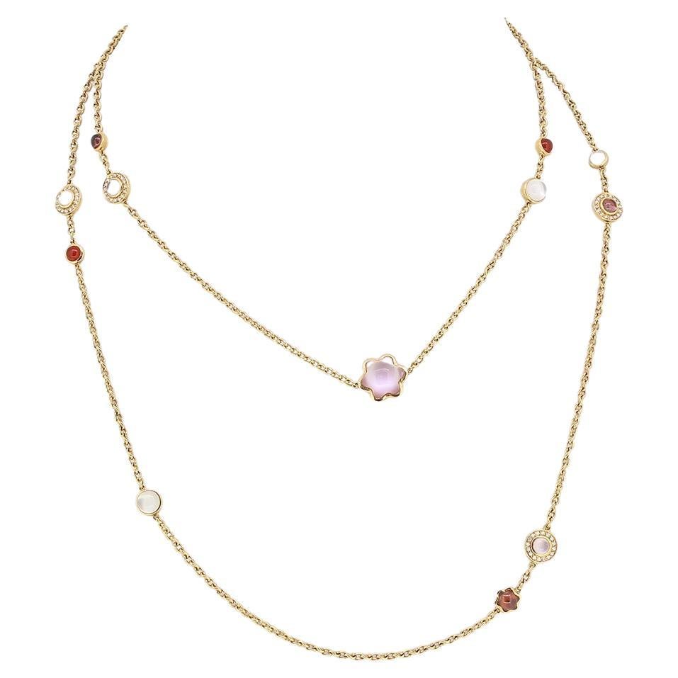 Collana con diamanti e pietre preziose Montblanc Cabochon in vendita