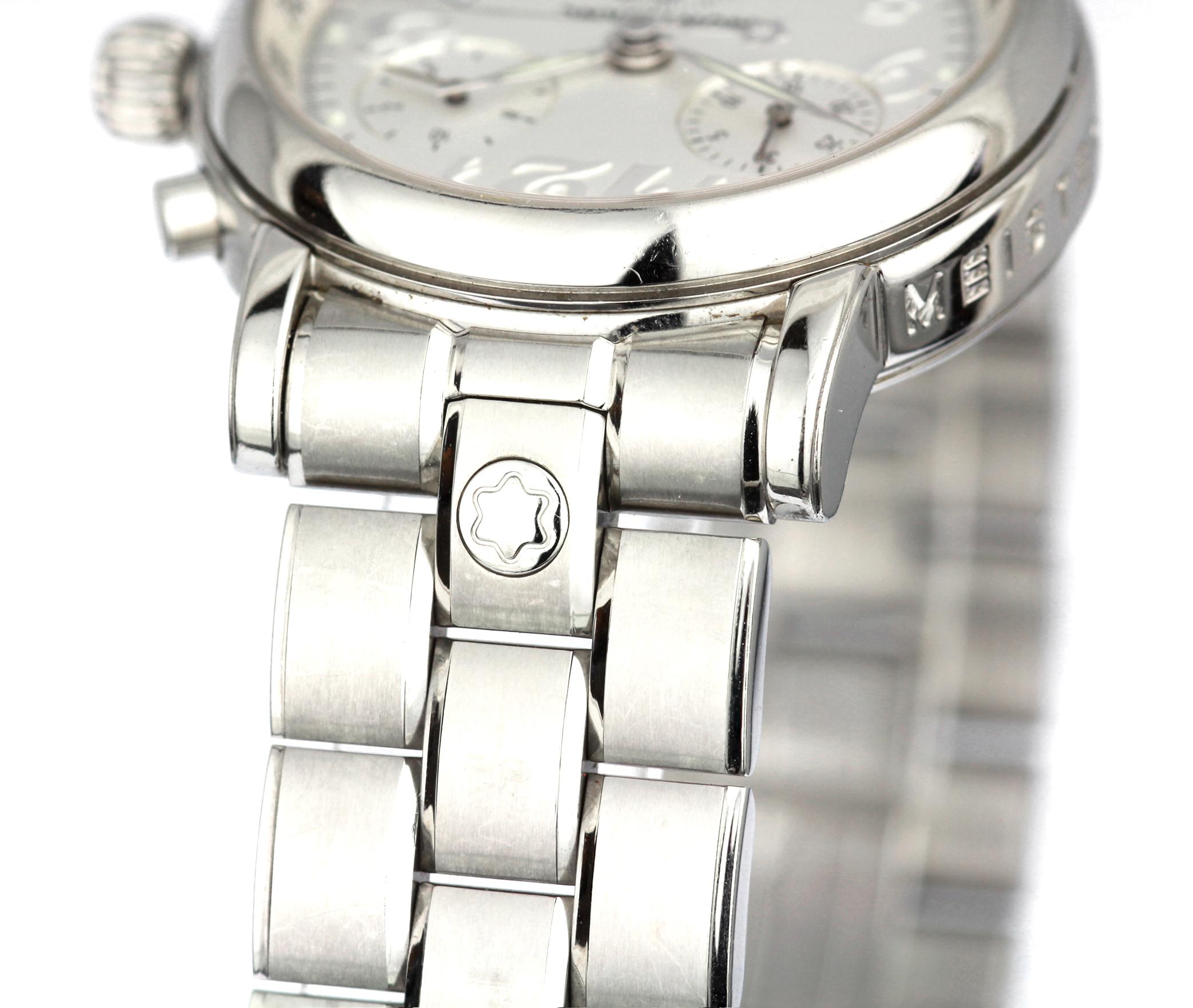 Modern Montblanc Chronograph Star Tachymeter Watch 7038, Quartz, Swiss, Steel