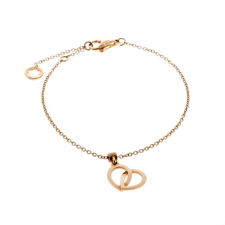 Montblanc Coeur de Pétales Entrelacés 18k Rose Gold Charm Bracelet For