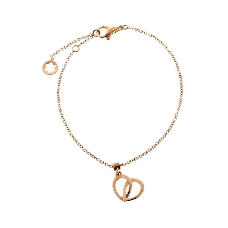 Montblanc Coeur de Pétales Entrelacés 18k Rose Gold Charm Bracelet