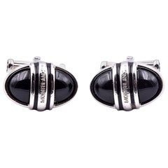 Montblanc Cufflink Oval with Onyx Cabochon Inlay
