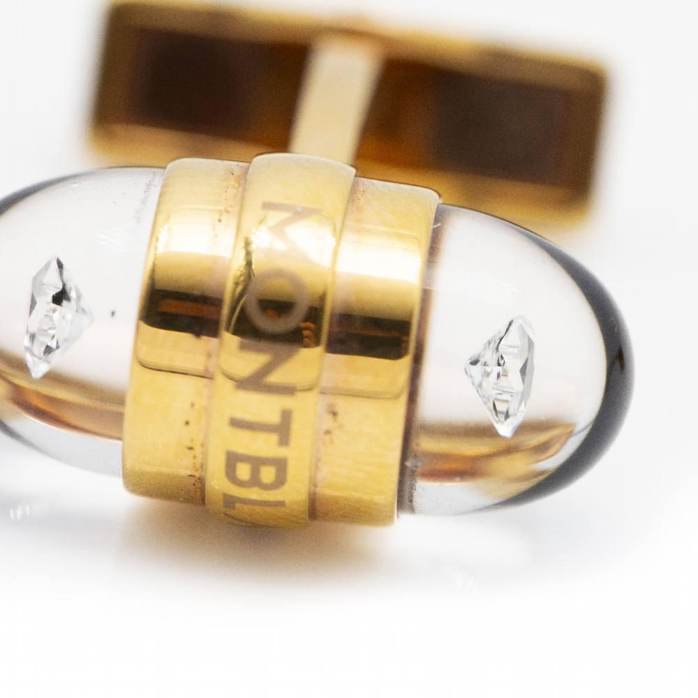 Boutons de manchette MONTBLANC en or rose et diamants Pour hommes en vente