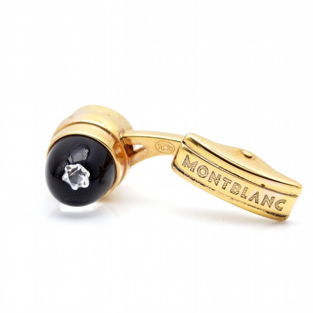 MONTBLANC Cufflinks in Rose Gold and Diamonds. For Sale 3