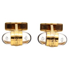 MONTBLANC Cufflinks in Rose Gold and Diamonds.