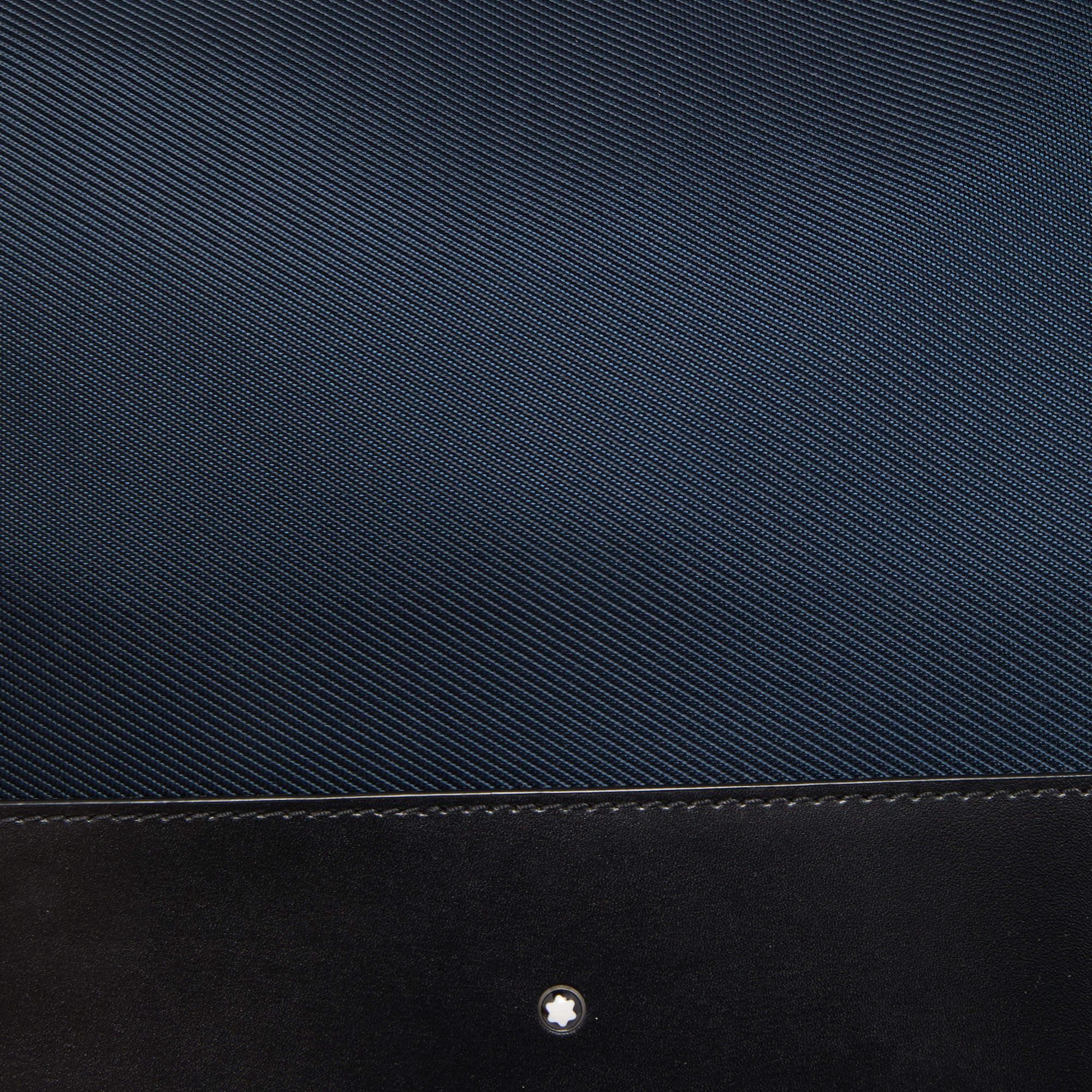 Montblanc Dark Blue/Black Nylon and Leather Nightflight Messenger Bag 5