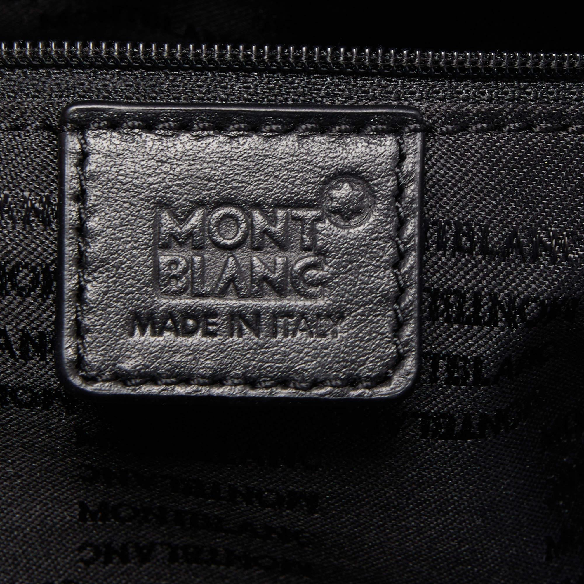 Montblanc Dark Blue/Black Nylon and Leather Nightflight Messenger Bag 4