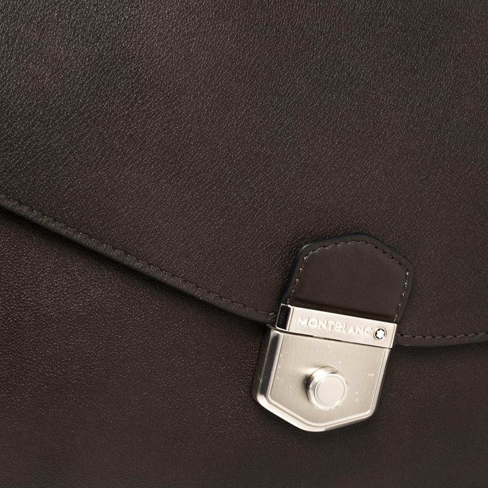 Montblanc Dark Brown Leather Meisterstuck Sfumato Briefcase 3