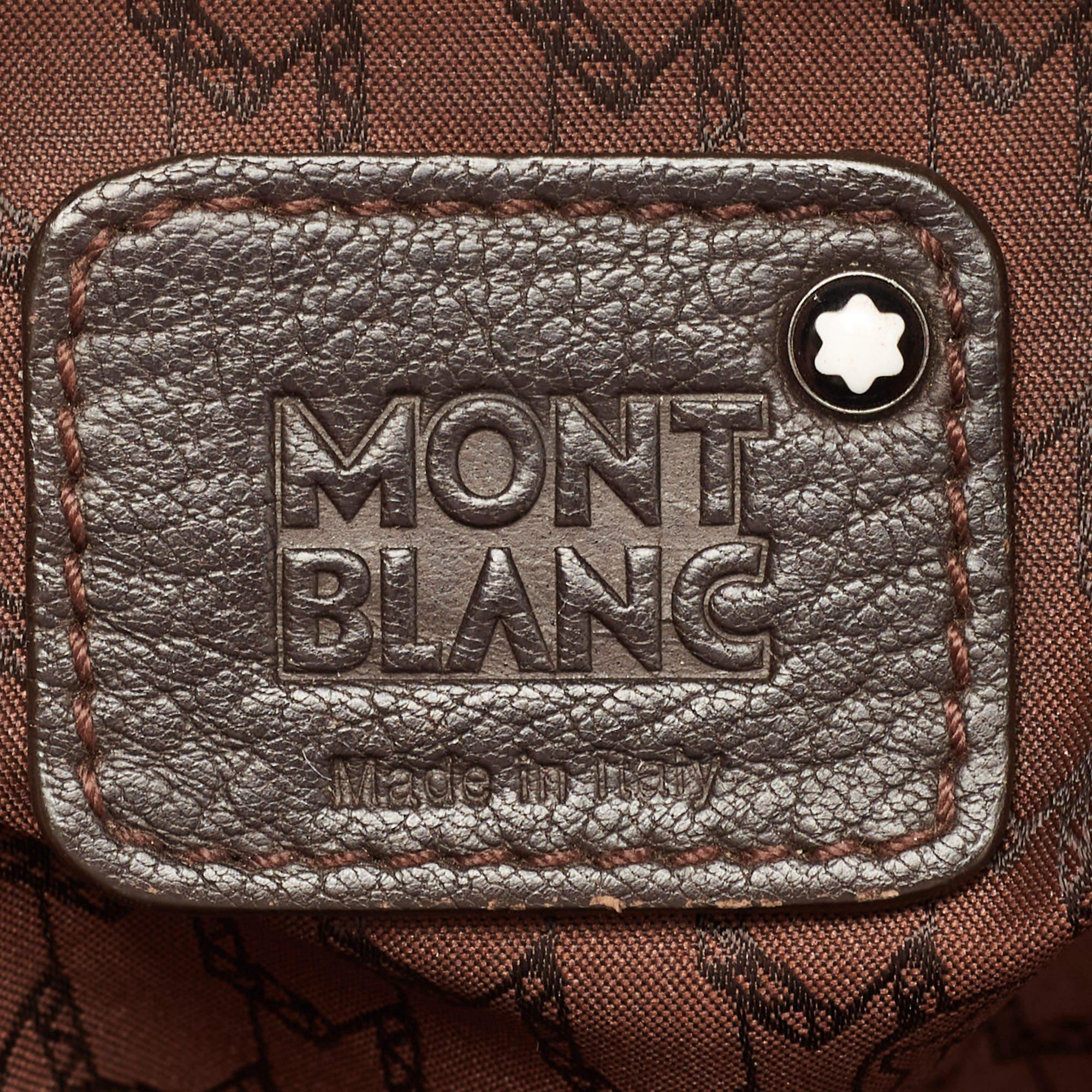Montblanc Dark Brown Soft Grained Leather Meisterstuck Front Pocket Shoulder Bag 11