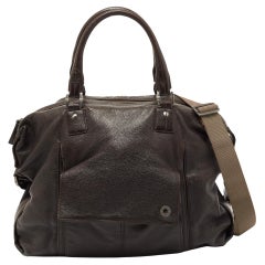 Montblanc Dark Brown Soft Grained Leather Meisterstuck Front Pocket Shoulder Bag