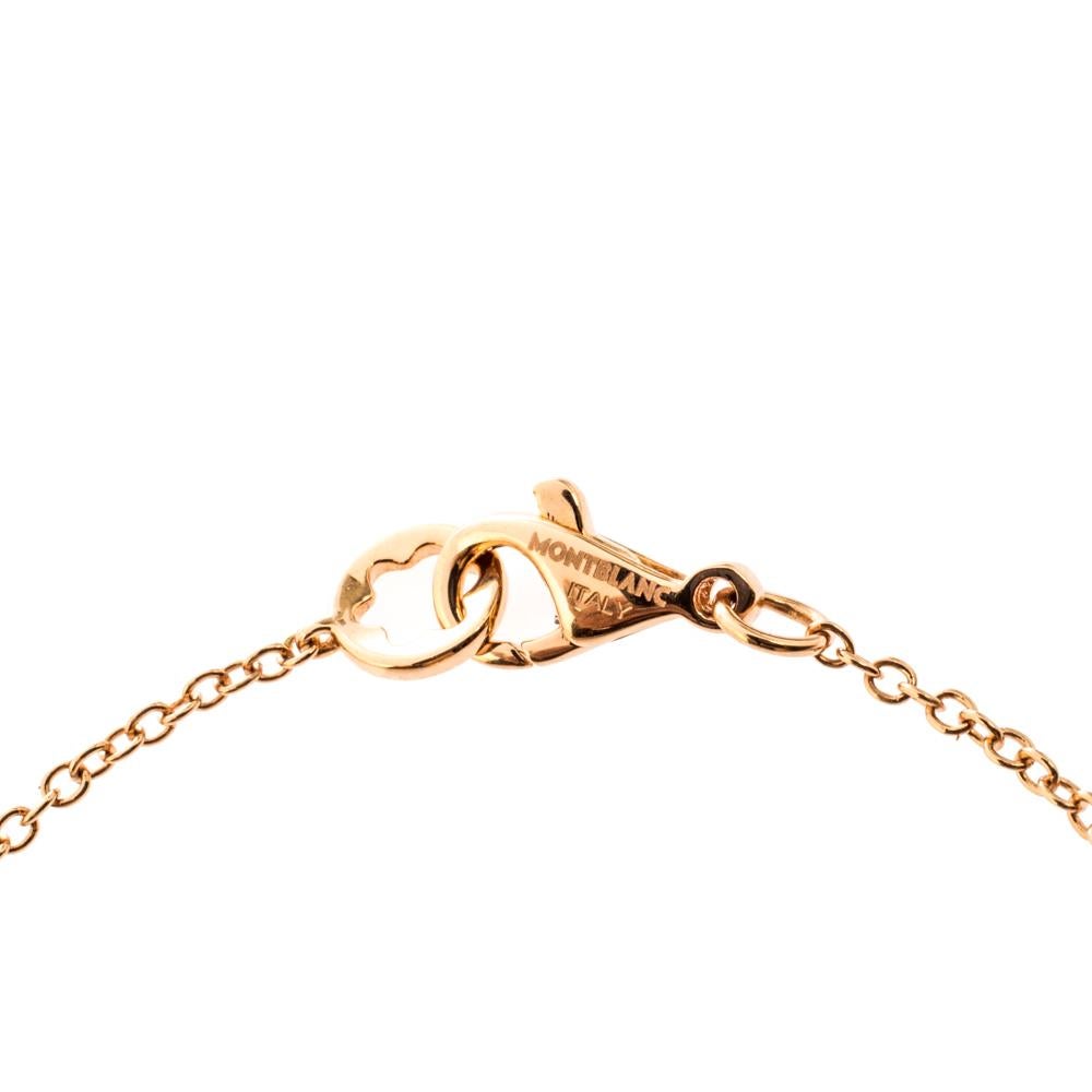 Montblanc Diamond 18k Rose Gold Chain Bracelet In Good Condition In Dubai, Al Qouz 2