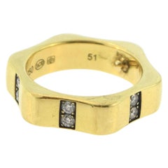 Montblanc Wave Ring aus Gelbgold mit Diamanten
