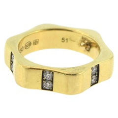 Montblanc Bague vague en or jaune et diamants