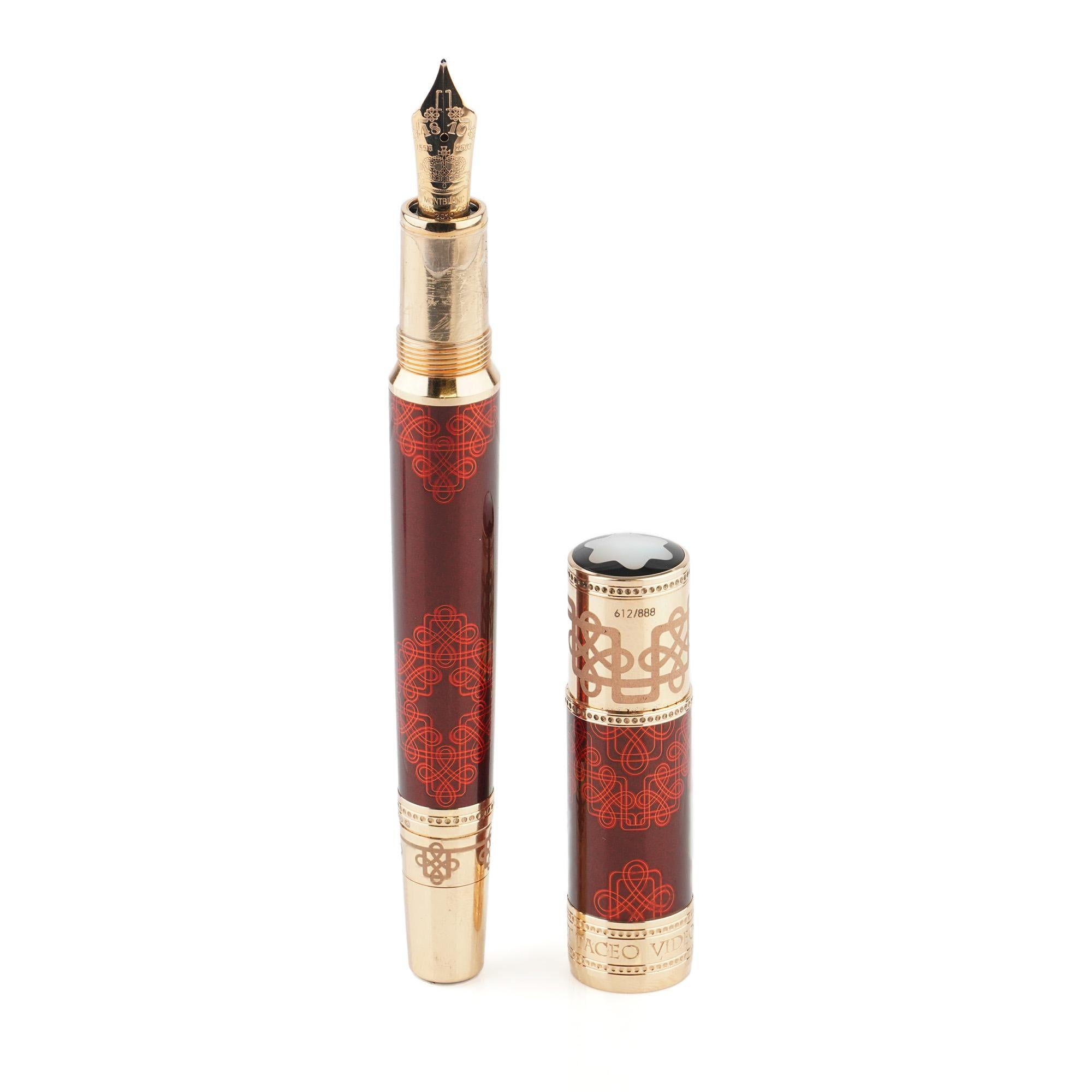 German Montblanc Elizabeth I Patron of Art Series Limited Edition 612/888 Fountain Pen For Sale