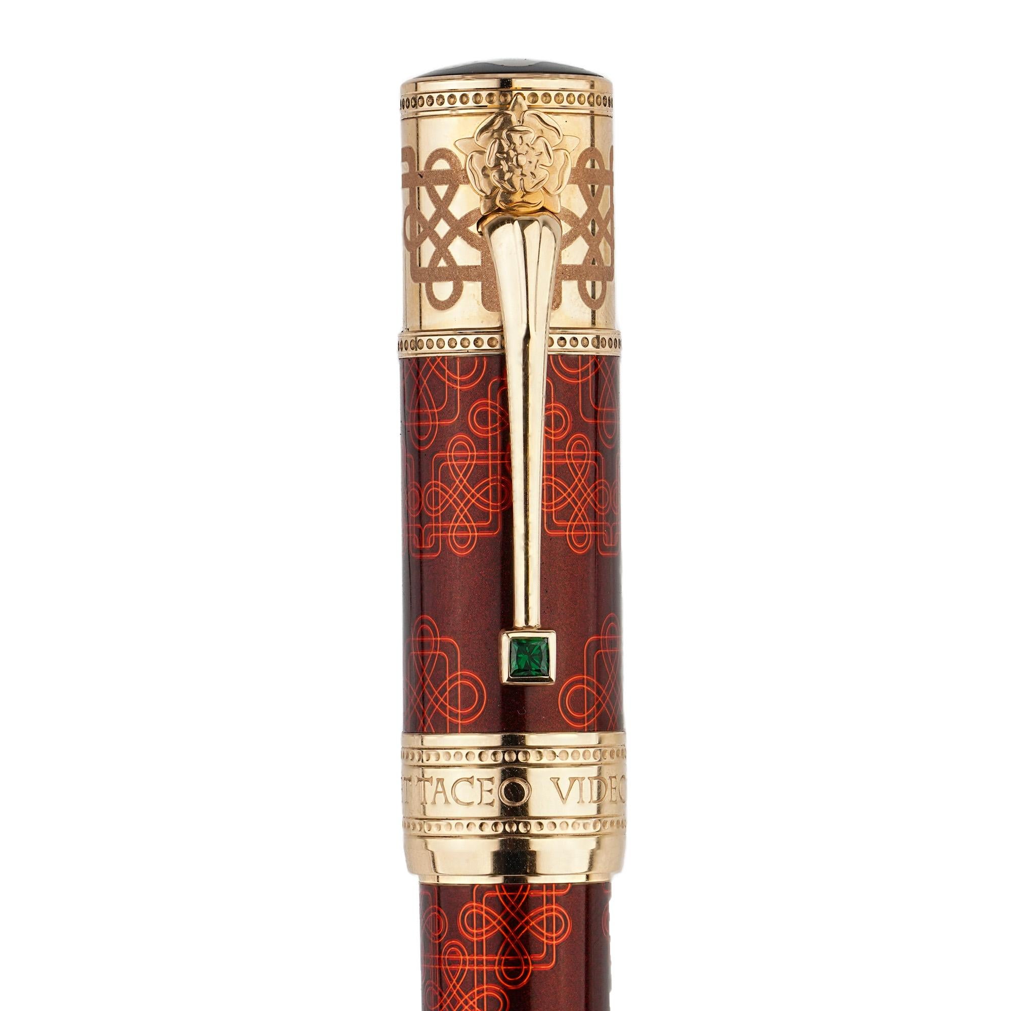 Gold Montblanc Elizabeth I Patron of Art Series Limited Edition 612/888 Fountain Pen For Sale