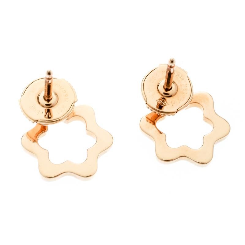 Montblanc Emblem 4810 Diamond 18k Rose Gold Stud Earrings For Sale at  1stDibs | montblanc earrings