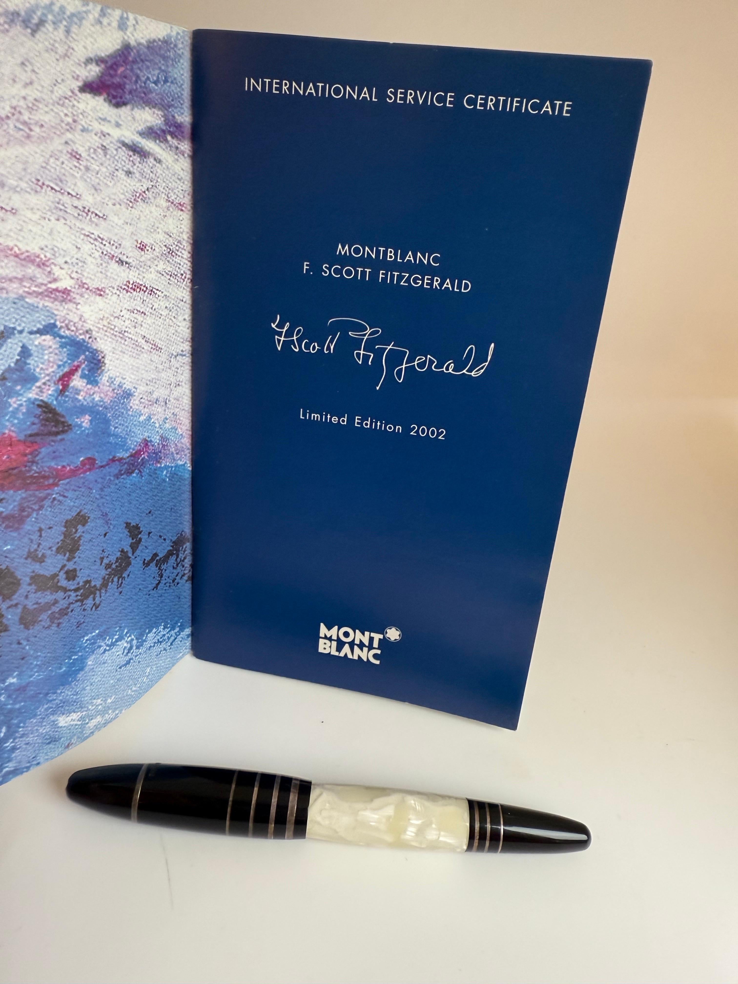 Tedesco Stilografica Montblanc F. Scott Fitzgerald Edizione Limitata con Scatola e COA 28711 in vendita
