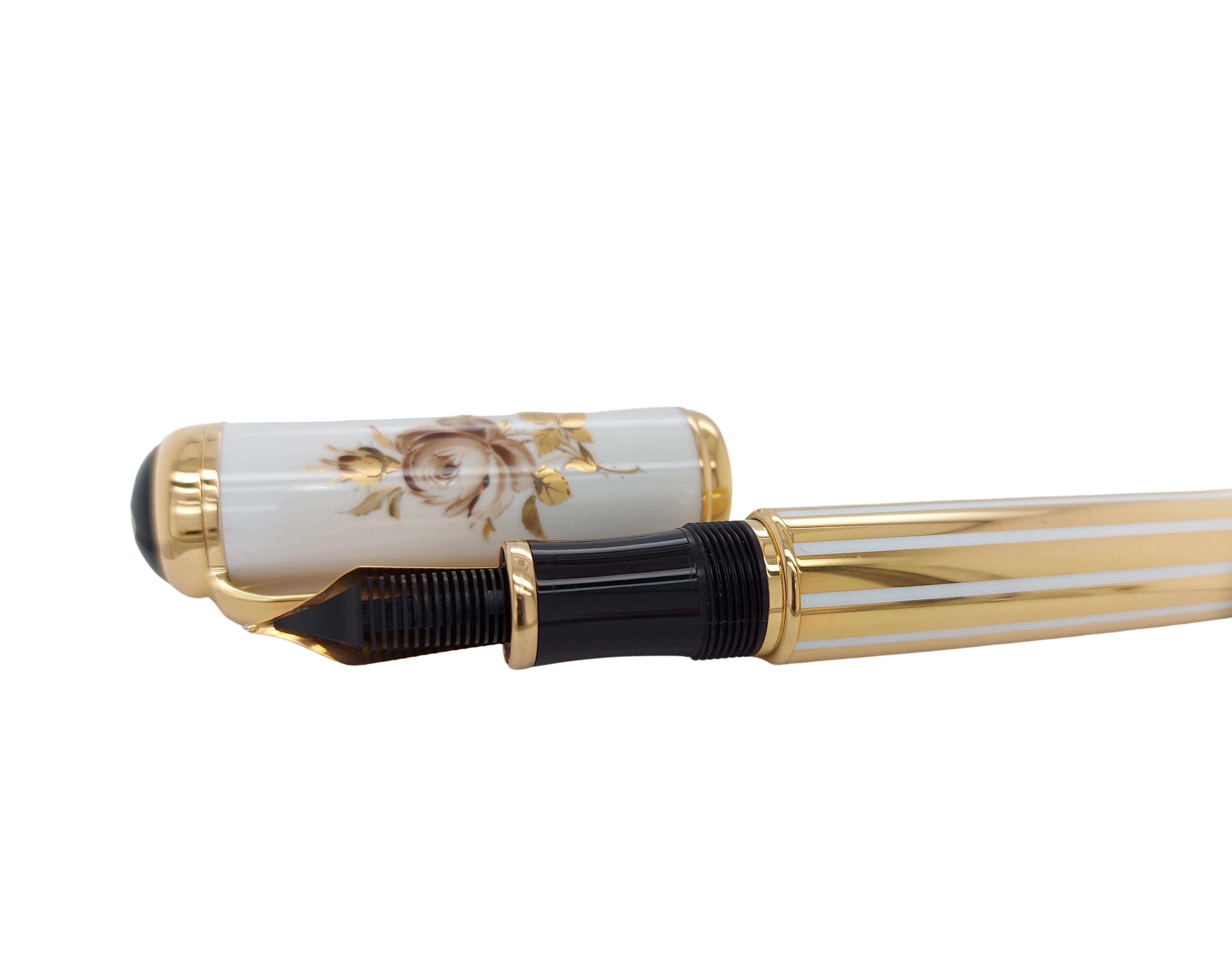 Montblanc Fountain Pen Marquise De Pompadour, Meissen Limited Edition 4810 New For Sale 3