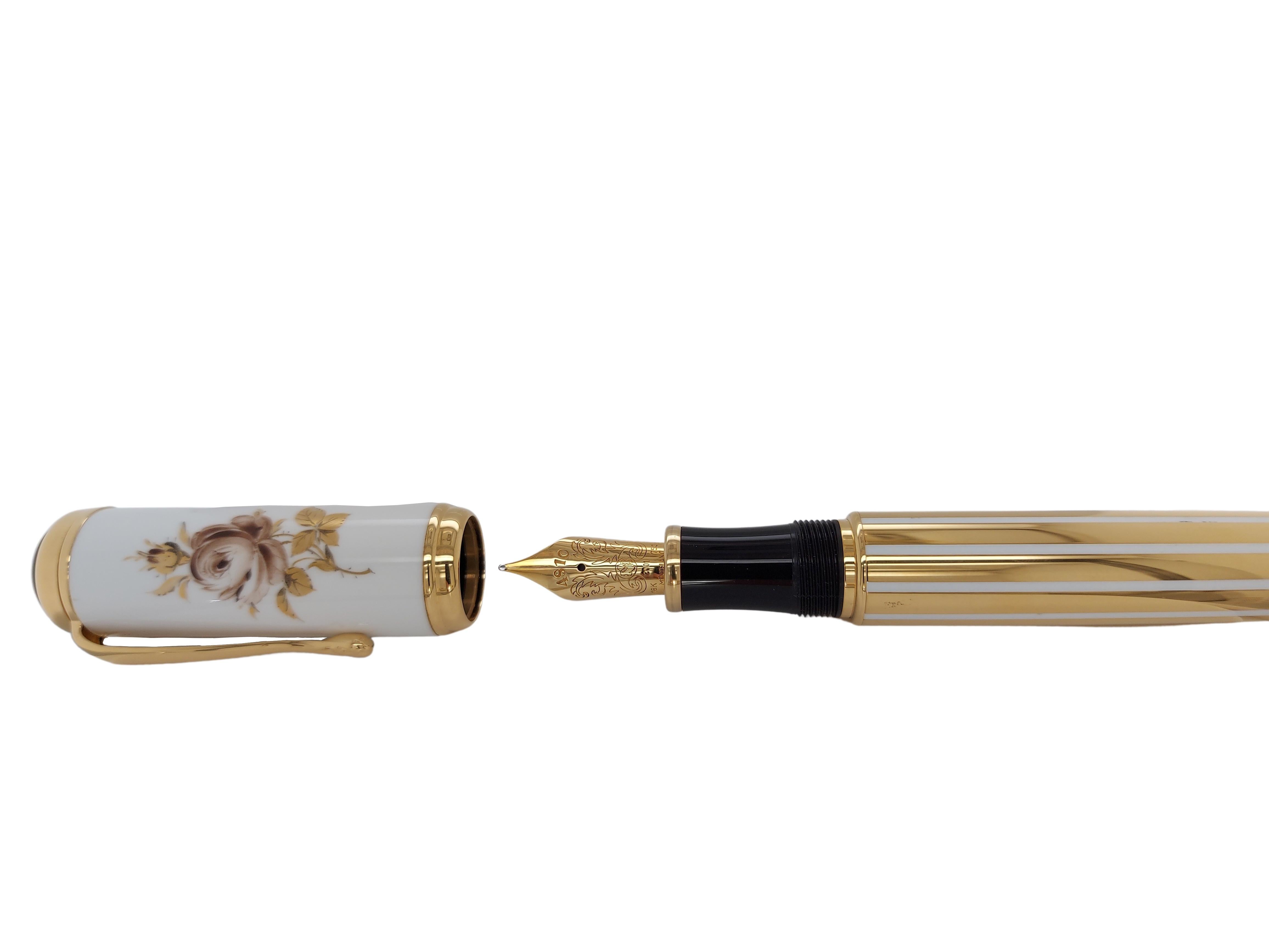 Montblanc Fountain Pen Marquise De Pompadour, Meissen Limited Edition 4810 New In New Condition For Sale In Antwerp, BE
