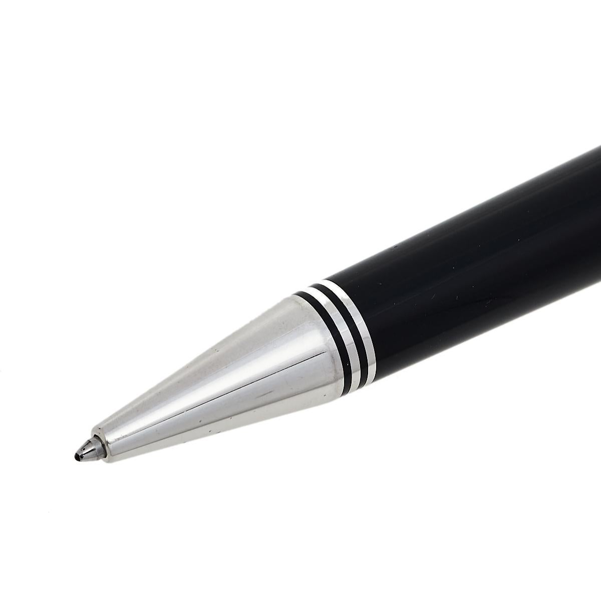 From their Great Characters Edition, Montblanc brings you this Special Edition Ballpoint Pen in honor of John F. Kennedy. The piece has Kennedy's initials on the clip and three cap rings symbolizing his three brothers. The pen is covered in a dark
