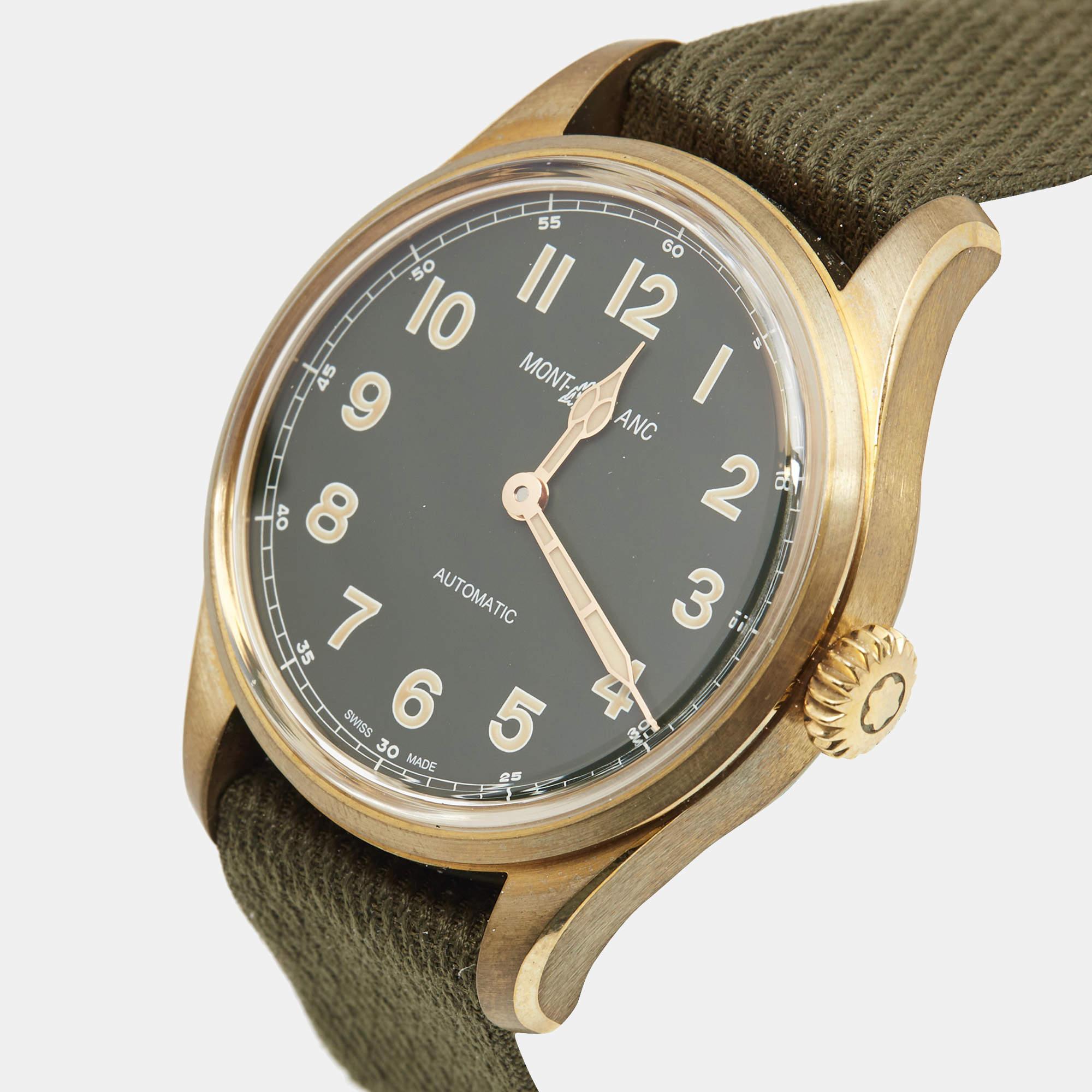 Montblanc Green Bronze Canvas NATO 1858 Limited Edition Wristwatch 40 mm 3