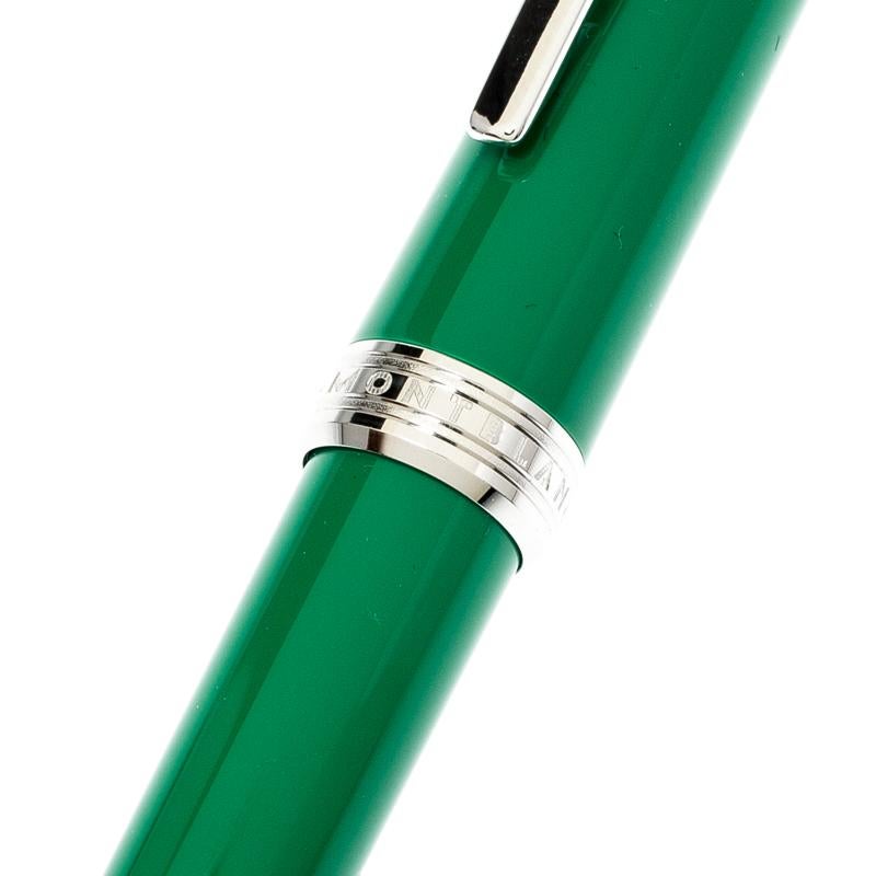 Women's Montblanc Green Resin Platinum Finish Ballpoint Pen