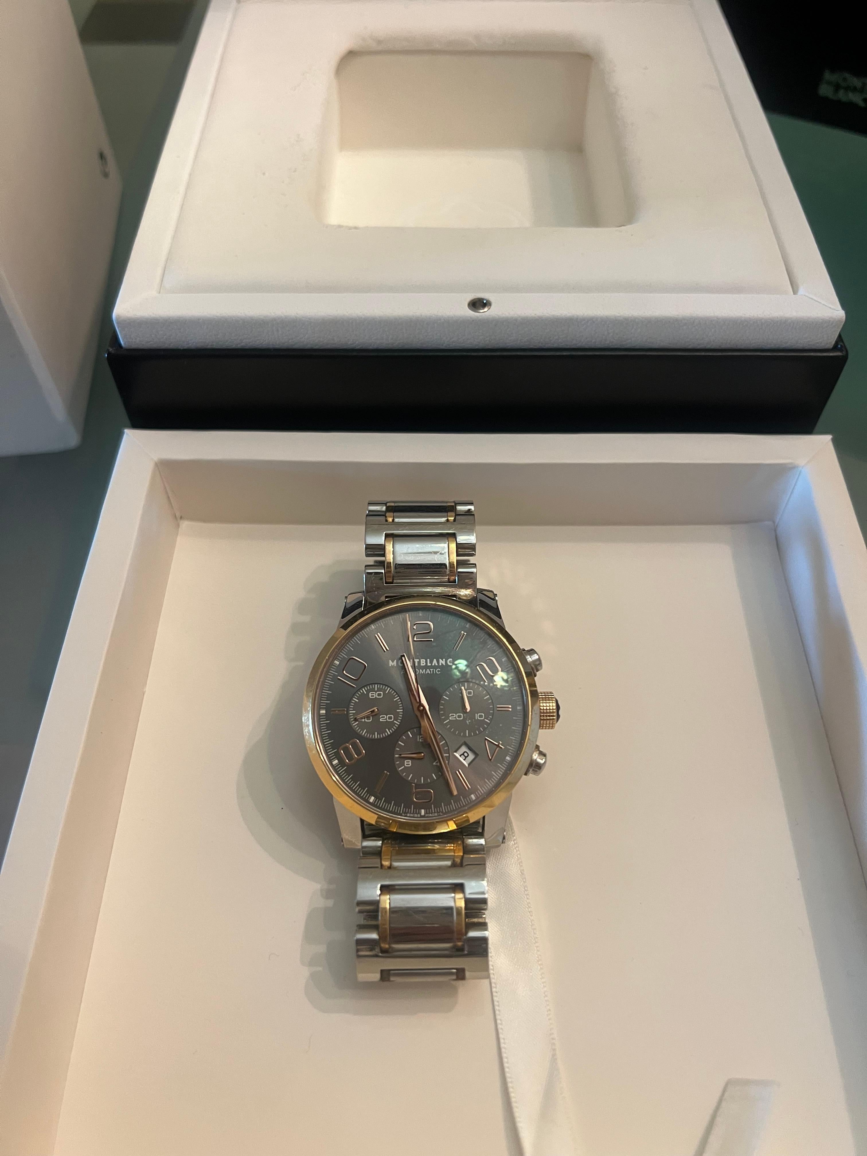 Femenino o masculino Montblanc Gris Oro Rosa 18K Acero inoxidable TimeWalker con caja y papeles en venta